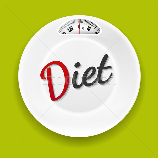 White Plate With Weight Scale Stock photo © cammep