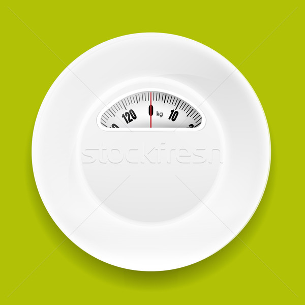 White Plate With Weight Scale Stock photo © cammep