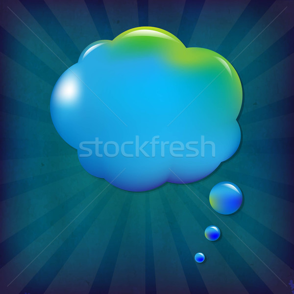 Dark Blue Grunge Background Texture With Blue Speech Bubble Stock photo © cammep