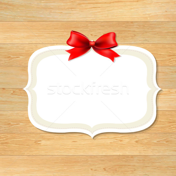 Wood Wall With Red Bow Stock photo © cammep