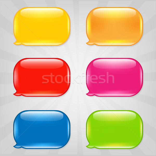 Kleurrijk tekstballon geïsoleerd grijs zon kunst Stockfoto © cammep
