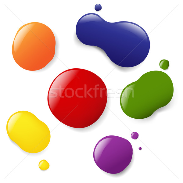 Stockfoto: Kleur · ingesteld · geïsoleerd · witte · abstract · verf