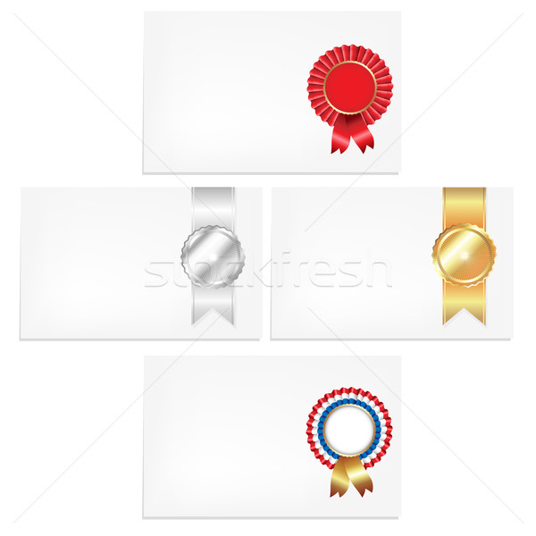Karty odznaki odizolowany biały etapie powrót Zdjęcia stock © cammep
