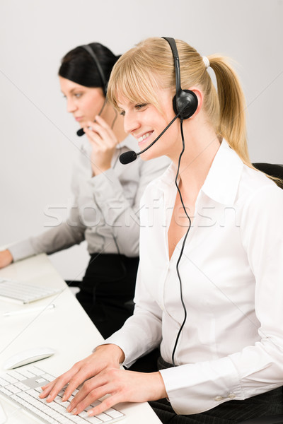 Customer service woman call center phone headset Stock photo © CandyboxPhoto
