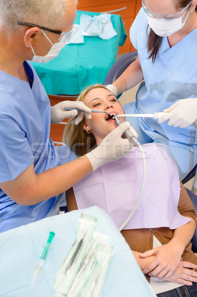 Woman at dentist surgery have treatment Stock photo © CandyboxPhoto