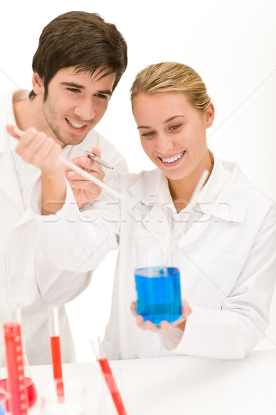Naukowcy laboratorium test chemikalia testowanie wirusa Zdjęcia stock © CandyboxPhoto