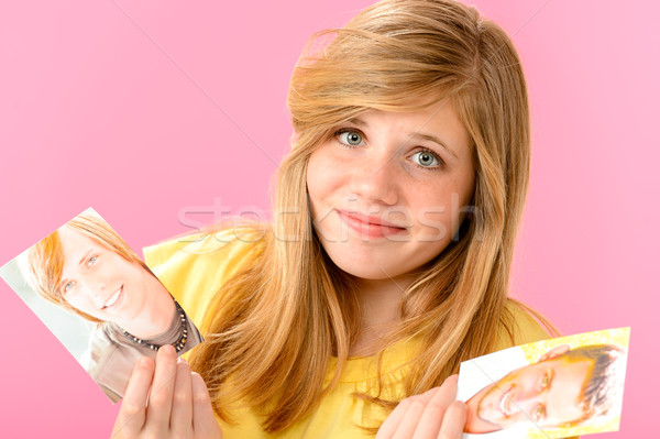 Young girl puzzled over two guys Stock photo © CandyboxPhoto