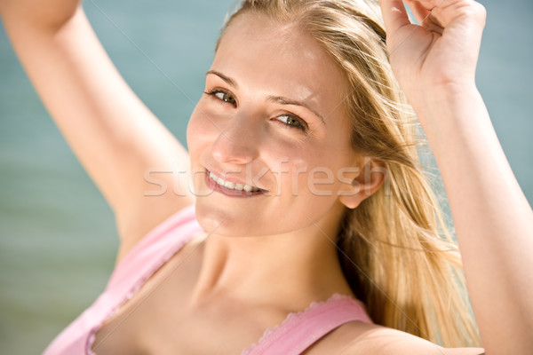 Retrato loiro mulher desfrutar verão sol Foto stock © CandyboxPhoto