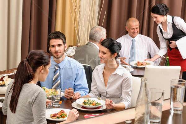 Stock foto: Business · Mittagessen · Restaurant · Menschen · Essen · Essen