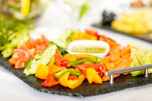 Selection of fresh vegetables with dips Stock photo © CandyboxPhoto