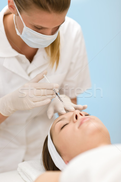 Stock photo: Botox injection - beauty medicine treatment