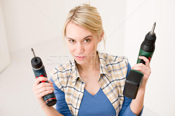 Home improvement - woman with battery screwdriver Stock photo © CandyboxPhoto