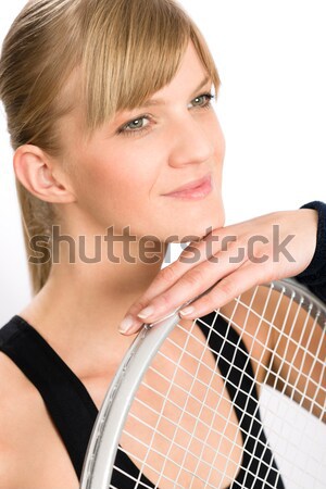 Femme jeunes souriant tenir raquette [[stock_photo]] © CandyboxPhoto