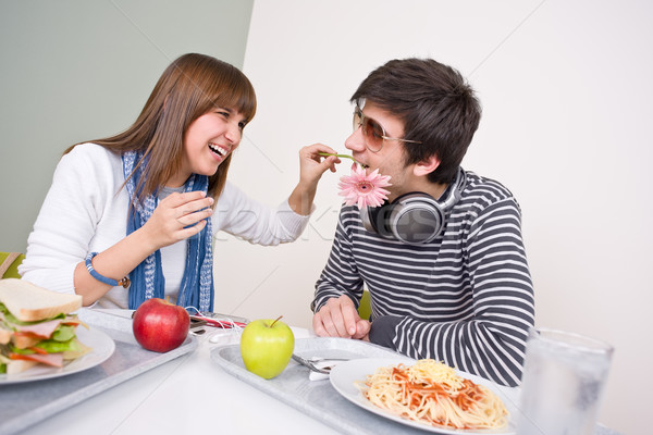 Student cafeteria - teenage couple having fun  Stock photo © CandyboxPhoto