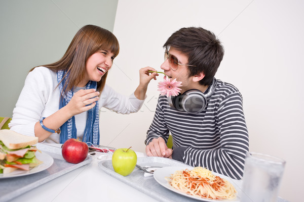 Studente adolescente Coppia pausa pranzo Foto d'archivio © CandyboxPhoto