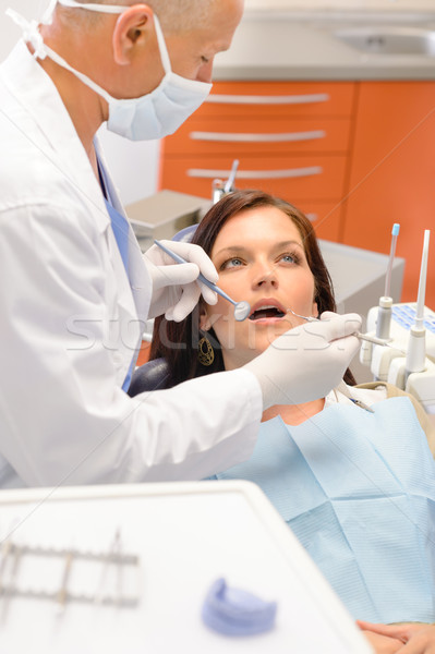 Scared patient at dentist office Stock photo © CandyboxPhoto