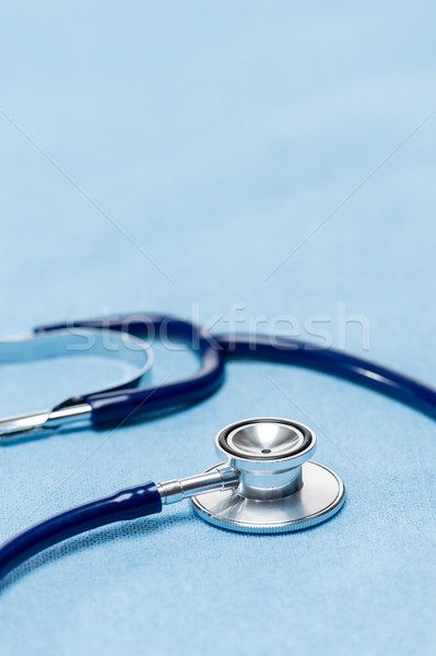 Kék sztetoszkóp orvosi felszerelés közelkép orvosi ruha Stock fotó © CandyboxPhoto