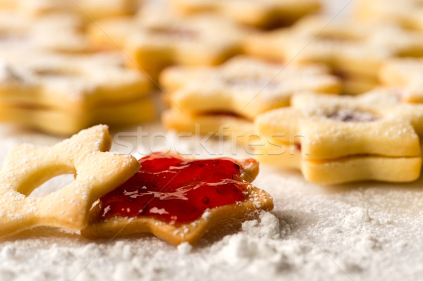 [[stock_photo]]: Noël · cookie · étoiles · fraise · confiture · maison
