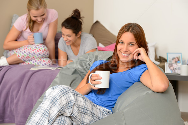 Teenager girls drinking at slumber party Stock photo © CandyboxPhoto