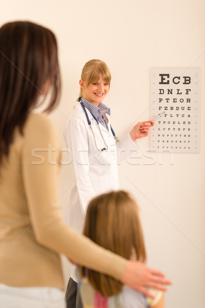 Pediatrician ophthalmologist point eye-chart Stock photo © CandyboxPhoto