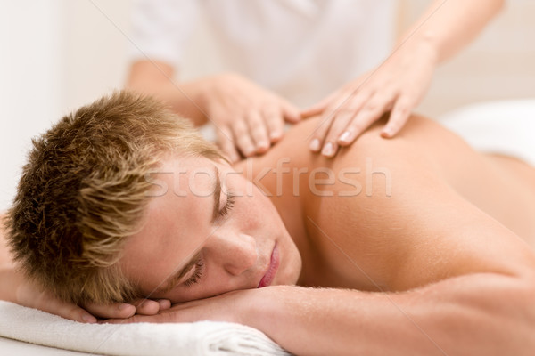 Hombre lujo atrás masaje spa centro Foto stock © CandyboxPhoto
