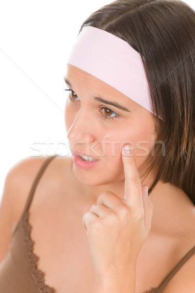 Adolescente problema cuidados com a pele mulher jovem branco cara Foto stock © CandyboxPhoto