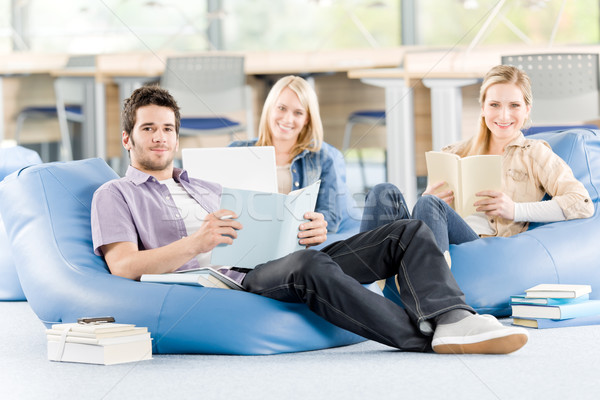 Group of high-school students with books sitting Stock photo © CandyboxPhoto