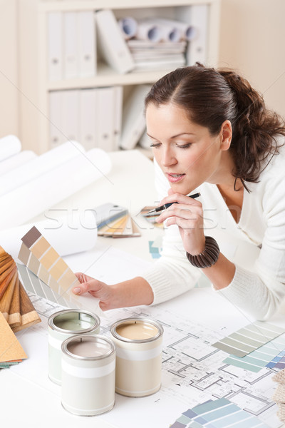 Young female interior designer at office Stock photo © CandyboxPhoto