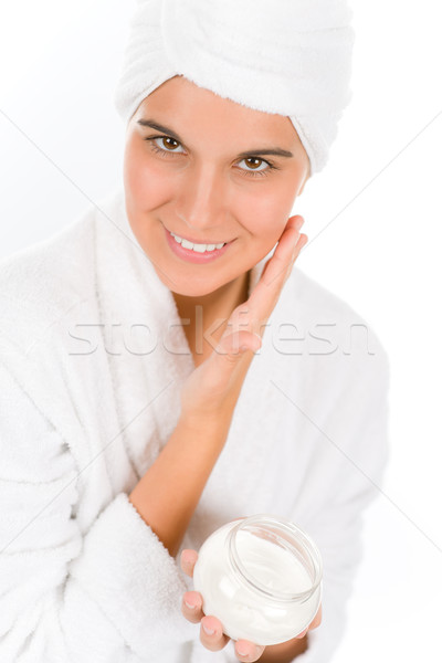 Teenager Hautpflege Frau Feuchtigkeitscreme weiß Schönheit Stock foto © CandyboxPhoto