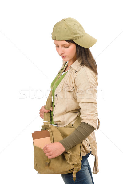 Student teenager girl with schoolbag posing Stock photo © CandyboxPhoto