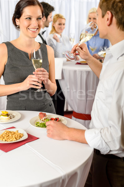 Business meeting two colleagues drink champagne Stock photo © CandyboxPhoto