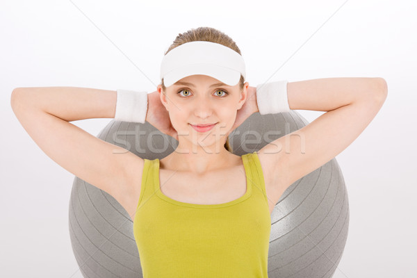 Fitness teenager woman exercise in sportive outfit Stock photo © CandyboxPhoto
