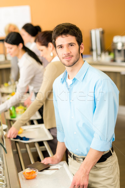 üzletember elvesz büfé ebéd étel szállít Stock fotó © CandyboxPhoto