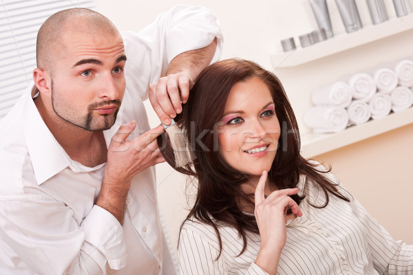 профессиональных парикмахер выбирать волос цвета Сток-фото © CandyboxPhoto