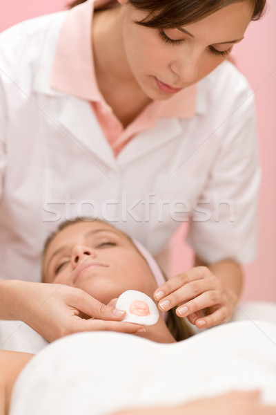 Gesichtspflege Frau Kosmetik Behandlung Salon Gesicht Stock foto © CandyboxPhoto