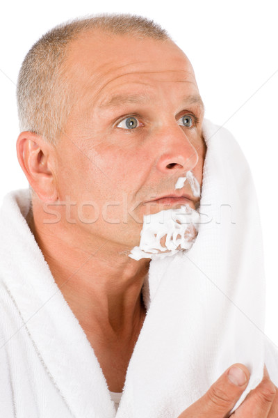 Homme cosmétiques homme mûr après-rasage mousse [[stock_photo]] © CandyboxPhoto