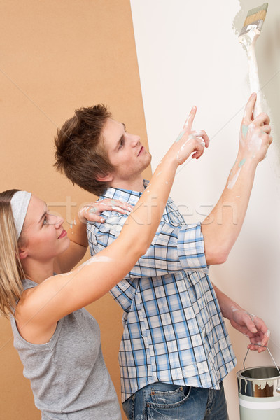 Amélioration de l'habitat homme peinture mur pinceau [[stock_photo]] © CandyboxPhoto