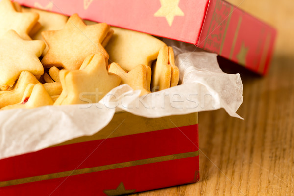 Christmas cookies star in red decoration box Stock photo © CandyboxPhoto
