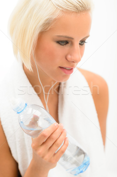 Attractive blond fitness woman with water bottle Stock photo © CandyboxPhoto