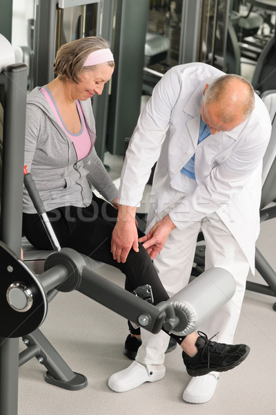 Physiotherapist assist active senior woman at gym Stock photo © CandyboxPhoto