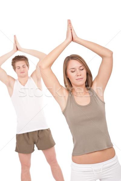 Fitness - Young healthy couple in yoga position Stock photo © CandyboxPhoto