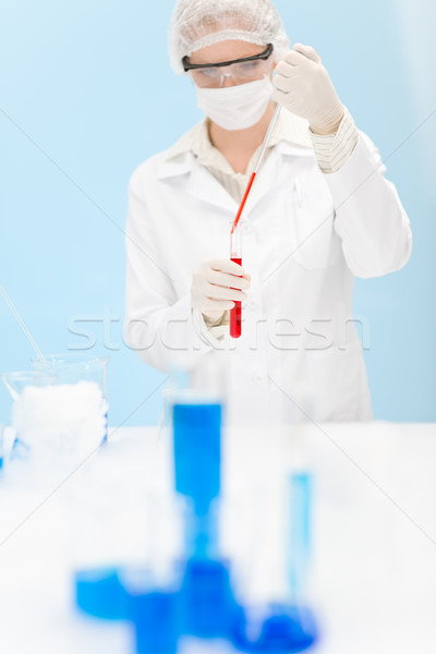 Grypa wirusa szczepienia badań kobieta naukowiec Zdjęcia stock © CandyboxPhoto