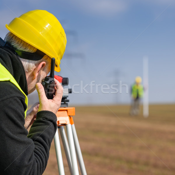 Geodesist measure land speak transmitter  Stock photo © CandyboxPhoto
