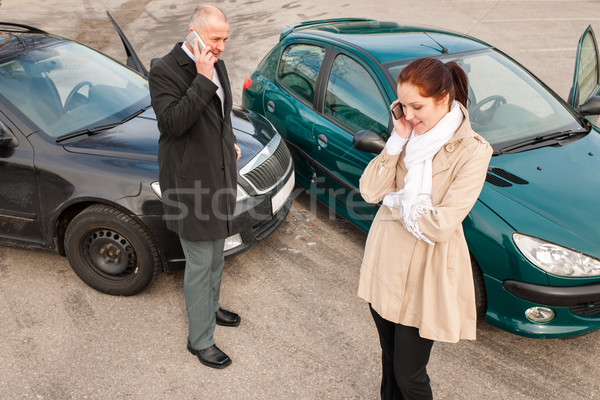 Mulher homem telefone carro acidente acidente Foto stock © CandyboxPhoto