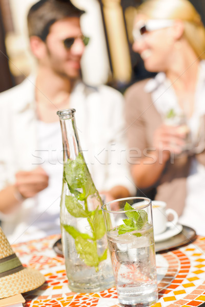Restaurant terrasse italien espresso café couple Photo stock © CandyboxPhoto