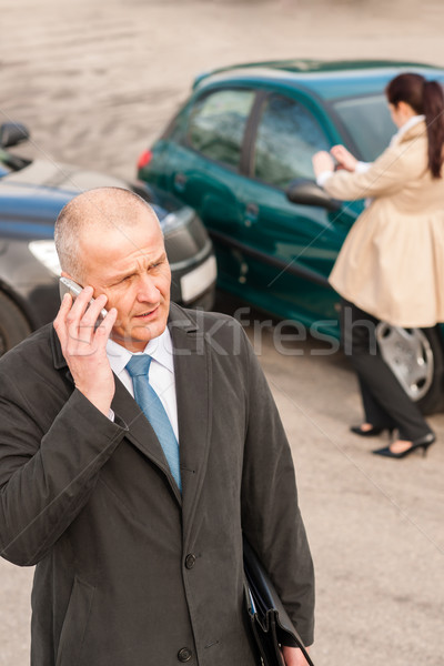 Man on the phone after colliding car Stock photo © CandyboxPhoto