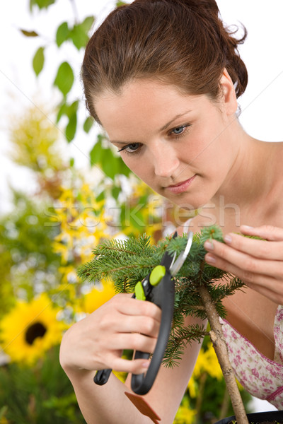 Gardening - woman cutting tree with pruning shears  Stock photo © CandyboxPhoto