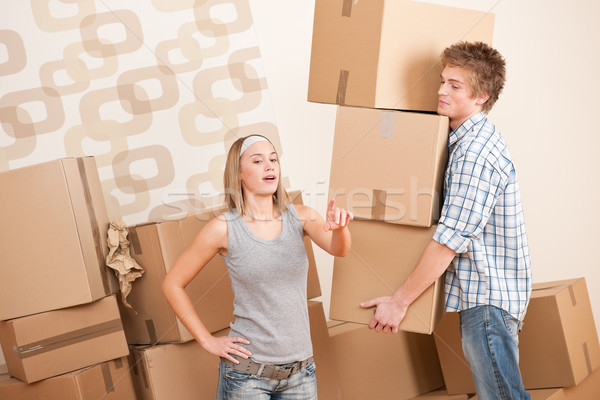 Moving house: Man and woman with box Stock photo © CandyboxPhoto