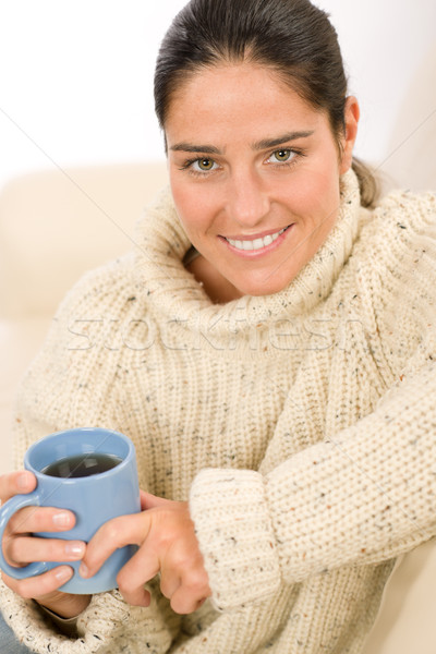 Inverno retrato feliz mulher copo Foto stock © CandyboxPhoto