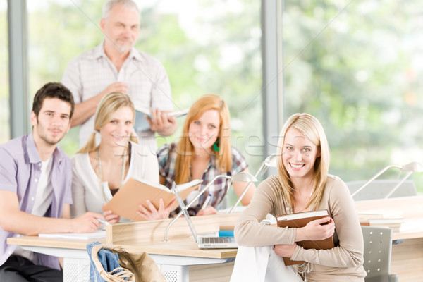 Group of high-school students with mature professor Stock photo © CandyboxPhoto